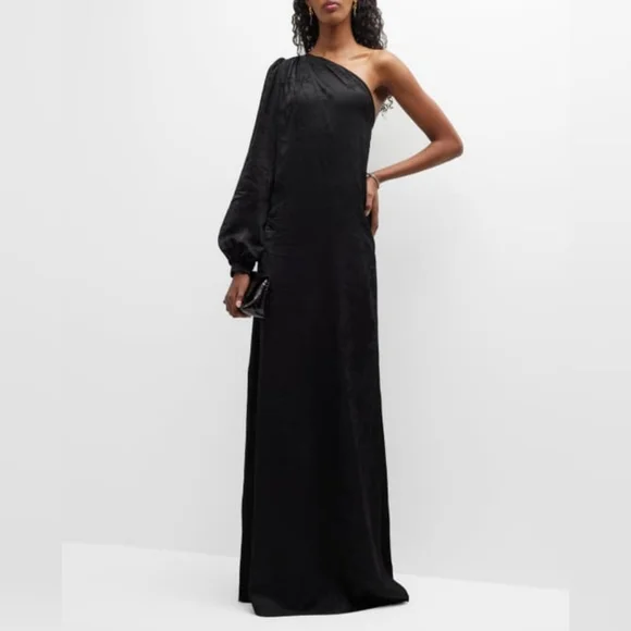 high neck prom dresses long Long Sleeves V Neck Burgundy/ Black Prom Dress with High Slit, Burgund –  jbydress main image 1